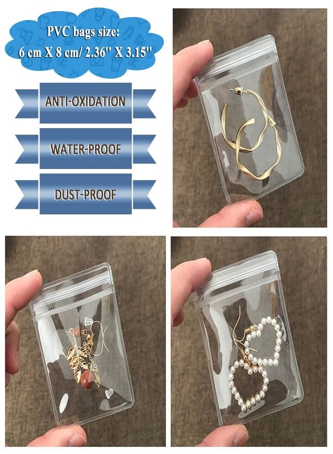 LingLingo Jewelry Pouch Clear Self Seal Plastic Zipper Bags for Earrings Rings Packing Storage Transparent PVC Lock Pouches, Pack of 80 - Image 3